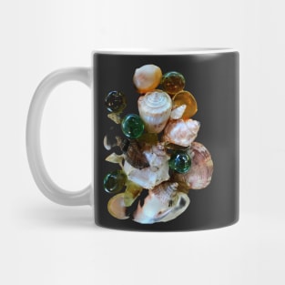 Pretty shell collage with glass gems Mug